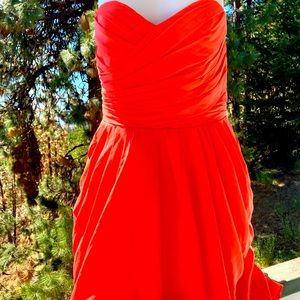 Strapless Orange Dress